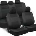 BDK PolyPro Car Seat Covers Full Set in Reverse Charcoal, Front and Rear Split Bench Seat Covers for Cars, Easy to Install Car Seats Cover Set and Accessories for Auto Trucks SUV - Reverse Charcoal