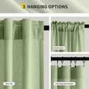 MIULEE Sage Green Thermal Insulated Curtains 96 Inch Long 2 Panels Set for Summer Heat Blocking Non See Through Privacy Thick Semi Sheer Light Filtering Back Tab Window Drapes for Bedroom Living Room
