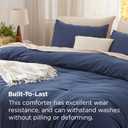 Bedsure Queen Comforter Set, Navy Soft Prewashed Bedding for All Seasons, 3 Pieces GentleSoft Bed Set, 1 Lightweight Comforter (90"x90") and 2 Pillowcases (20"x26")