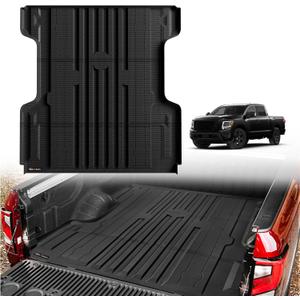 TripleAliners Truck Bed Mat Compatible with 2004-2024 Nissan Titan Accessories 5.5FT(Won't Fit Equipped Truck Bed Storage)Perfectly Flush All Weather Protection TPE Heavy Duty Pickup Car Bed Cargo Mat