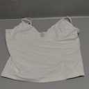 SUUKSESS Women Sexy Deep V Neck Sleeveless Fitted Basic Tops Y2K Tank Top Cami (Medium, Cream White)