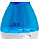 Crane Ultrasonic Cool Mist Teardrop Humidifier for Baby Nursery, Bedroom, Office, Large Room, Adjustable Humidity, Auto Shut-Off, Easy Clean Blue & White 1 Gallon