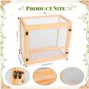 Bucherry Wooden Butterfly Habitat Cage Kit Monarch Caterpillar Enclosure with Mesh Tent & Wood Frame, Detachable Insect Observation House for Kids Outdoor Garden (20")