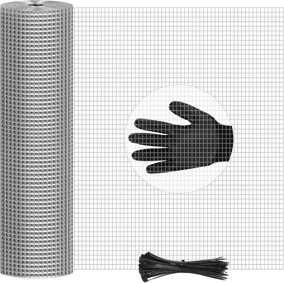 48in x 200ft Hardware Cloth 1/2 inch Hot-Dip Galvanized Welded Chicken Wire Fencing - Heavy Duty 23 Gauge Wire Mesh for Garden, Chicken Coop, Rabbit Cage, Rodent,Poultry Enclosures,Predator Protection