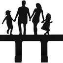 Myartte Zinc Alloy Key Organizer Rack with Screws and Stickers - Wall Decorative Key Hooks for Entryway, Kitchen, Bedroom (Family key holder black)