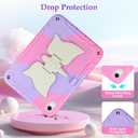 VOFUOE for iPad A16 Case 11th Generation 2025, for iPad 10th Generation Case 2022 10.9 Inch for Kids with Screen Protector Shoulder Strap Unicorn Stand Pencil Holder Hard Protective Cover-Purple Pink