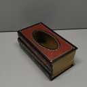 Crafted Classical Retro Wooden Tissue Box Cover  Antique Book Design, Rectangular Napkin Holder & Paper Dispenser for Home, Office, Car, Kitchen, Living Room, and Bathroom (Multicolor)