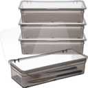 4PCS Flatware Tray with Lid and Drainer, Tableware Utensil and Cutlery Drawer Organizer with Lid Covered Silverware Tray to Keeps Your Cutlery Organized and Protected
