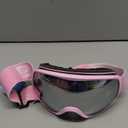 Ski Goggles Snowboard Goggles for Men Women Adults Youth,Over Glasses OTG/100% UV Protection/Anti-fog/Wide Vision (A20-pink/Silver)