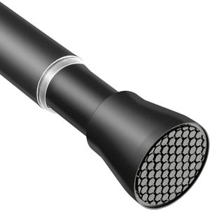 AIZESI Black Tension Curtain Rod for Windows 28 to 48 Inch, No Drilling Adjustable Expandable Spring Curtain Rod, 7/8" Diameter Never Rust, Small Shower Rod for Bathroom, Doorway, Closet