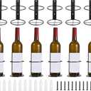 uxcell Spiral Wine Wall Holder 12 Pcs, Metal Wine Bottle Display Holder, Bottles Display Wall Storage Shelf -for Kitchen Bar Wall Decor Black Upward