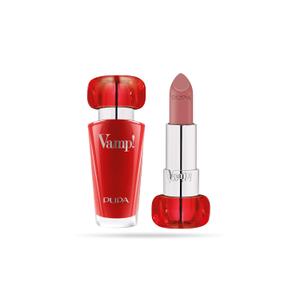 PUPA Milano Vamp! Extreme Colour Lipstick With Plumping Treatment - For Fuller, Defined Lips - Adds Incredible, Deep Color To Lips - Soft Texture Adheres Perfectly - 205 Iconic Nude - 0.123 Oz