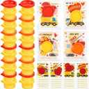 24 Pack Valentines Cards with Playdough Construction Vehicles Greeting Card DIY Modelings Clays Bulk Funny Valentine Exchange Cards for School Class Classroom Party Favors