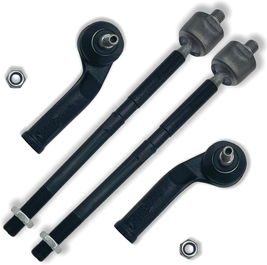 ES800954 ES800955 EV800898 4PCS Front Outer Inner Tie Rod End Link Fit for Ford 2013 2014 2015 2016 2017 2018 C-Max/Escape, 14-18 Transit Connect, 2012-18 Focus