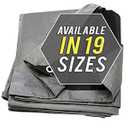 Tarp Cover 10X10 Silver/ Black Heavy Duty Thick Material, Waterproof, Great for Tarpaulin Canopy Tent, Boat, RV Or Pool Cover! by Trademark Supplies