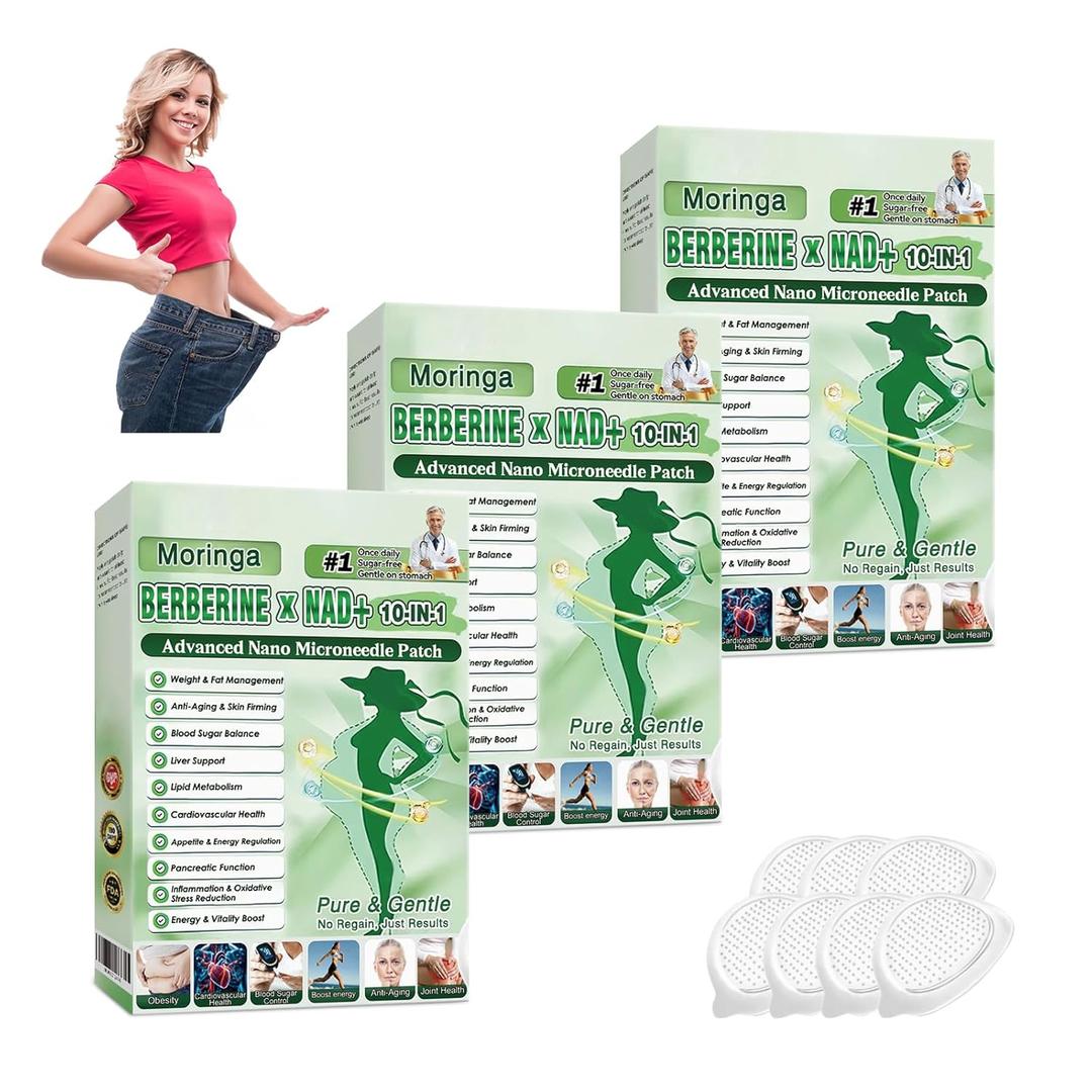 2026 New Upgraded Style Moringa 10-in-1 Nano Microdarts Patch, Advanced Moringa Patches, Natural Body Patches for Women and Men - Gentle Formula for All Skin (3PCS, 3 Boxes)