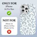 ZIYE Wave Design for iPhone 16 Pro Max Case, Cute White Leopard Pattern for Women Girls Men 2 in 1 Shockproof Bumper Scratch Resistant Protective Cover