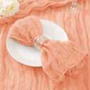 DeZerlor 50 Pack Peach Cheesecloth Napkins Spring Cloth Napkins Set of 50 Dinner Napkins Bulk 21x21 Inches for Wedding Bridal Shower Baby Shower Parties