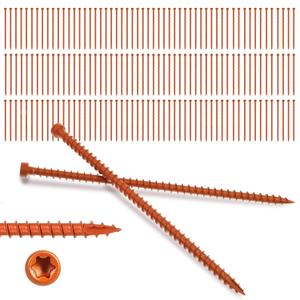 100Pcs Truss Screws, 6 Inch Structural Screws for Truss Rafter to Plate and Stud to Plate Connections, Clear Zinc with Orange Topcoat