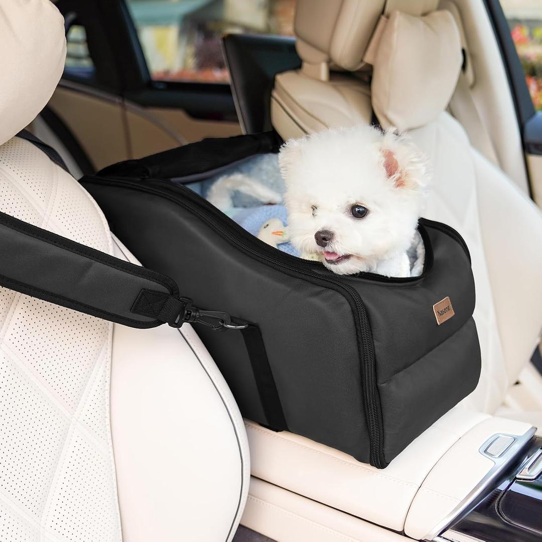 Dog Car Seat, Center Console Car Seat for Small Pets, Portable Booster Seat, Puppy Carrier Travel Backpack Includes Safety Tether for Pets Up to 15 lbs(Black) Dog Car Seat, Center Console Car Seat for Small Pets, Portable Booster Seat, Puppy Carrier Travel Backpack Includes Safety Tether for Pets Up to 15 lbs(Black)