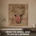 KAZI Wall Art Building Toy Sets,Deer Head Nature Wall Artwork for Living Room Decor,Home Office Decor Idea,Build and Display Creative Activity for Artistic Adults,Birthday Gifts,Easter Basket Stuffers