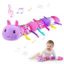 Baby Infant Musical Stuffed Animal Soft Toy with Multi-Sensory Crinkle, Rattle & Textures,Baby Girl Toy Birthday Gift for 0 3 6 9 12 Months+,Caterpillar,Purple