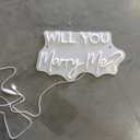 QiaoFei Led Will You Marry Me Neon Sign Word/Letters USB with Dimmer Switch Neon Lights for Room Decor Wedding Engagement Wall Hanging Decoration (Warm white)