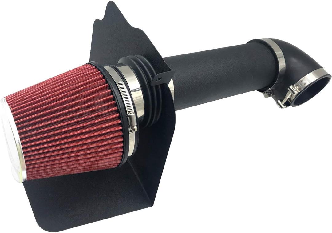 Intake Pipe Perfit Formance Cold Air Intake Kit with Filter 2005-2010 Fit for Dodge/Chrysler (Challenger, Charger, 300) 5.7L 6.1L V8 (Black Tube & Red Filter)