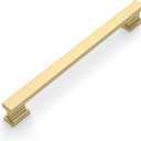 Amerdeco 10 Pack Brushed Gold Cabinet Pulls 8.8 Inch(228mm) Hole Center Drawer Pulls Cabinet Hardware Kitchen Cabinet Handles for Bathroom Dresser Pulls ZH00013