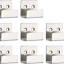 Alise Tile Display Wall Hanger Fastenerr,Stainless Steel Wall Mount Tile Brackets Hook Heavy Duty Tile Hanger for Mirrors,Picture Frame,Ceramic Wall Display,Fit 20mm Thick,Pack of 8,Brushed