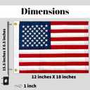 Boat Flag Pole Kit 12x18 Embroidered USA Flag + Stainless Pole & Clips | Marine-Grade, High Wind-Resistant, for Pontoon, Yacht, Deck Mount (USA Kit 12x18 Inch)