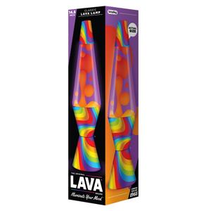 Lava Lite 21250400US2125 Lava The Original Silver Base Lamp with Yellow Wax in Purple Liquid, 14.5", Yellow/Purple