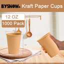 BYSNOW 1000 Pack 12 oz Paper Coffee Cups, Disposable Kraft Coffee Cups, Hot/Cold Drinking Cup for Water, Coffee, Juice