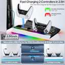 PS5/Slim/Pro Cooling Station with Auto Turbofan & 3-Level Speed, PS5 Vertical Stand Cooling Fan Station with Controller Charger, PS5 Accessories Base Cooler Docking Station for Sony PSP Console