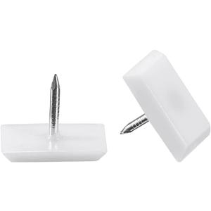uxcell Furniture Feet Nail Plastic Glide Nails Square Chair Table Leg Protector Pads 18mm x 12mm White 40pcs