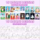 2 x Foil Art Craft Activity for Kids.Foil Foam Stickers Princess Dress-Up Paper Dolls Play Set.2 in 1 Art and Craft for Kids,Creative Travel Toys, Birthday Gifts for Boys & Girls Ages 4 and Up (purple)