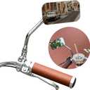 Vintage Bike Handlebar Rearview Mirror |1 Mirror (Single)| Universal Adjustable Rotatable Bike Safe Clear Mirror for Cruiser Bike Electric Bike ebike Motorcycle Scooter