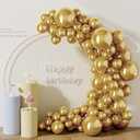 130PCS Metallic Gold Balloons, Latex Balloon Different Sizes 18/12/10/5 Inch, Helium Balloons with Ribbon, Party Balloon for Birthday Wedding Graduation Anniversary Baby Shower Decoration