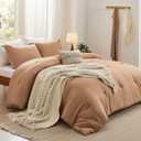 Bedsure King Comforter Set with Throw Blanket - 5 Pieces Boho Bedding, Down Alternative Bed in a BagBurnt Orange Bed Set with Comforter, Pillow Shams, Throw Pillow, Chenille Blanket