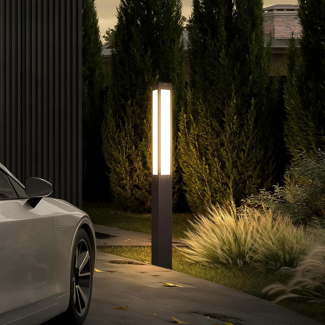 Landscape Path Light, 71" Modern Outdoor LED Luxury Bollard Lighting with IP54 Waterproof for Lawn Courtyard Driveway Pathway Decoration