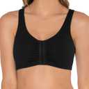 Fruit of the Loom Women's Multi-Pack Front Close Sports Bra (Size 36, Black)