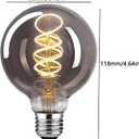 Lxcom Lighting LED Decorative Edison Bulb 6W G25/G80 Globe Light Bulbs 60W Equivalent Warm White 2700K E26 Medium Base Smoke Grey Glass Filament Bulbs for Table Lamp Wall Sconce, 2 Pack
