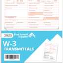 W3 Transmittal Tax Forms 2025, 10 Form W-3 Summary Laser Forms for Transmittal of Wage and Tax Statements, W-3 Forms, Compatible with QuickBooks and Accounting Software, 10 Pack