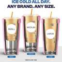 Frost Buddy Togo Buddy 30 oz Stainless Steel Vacuum Insulated Tumbler To Go Coffee Cup - Iced Coffee Cups, Iced Coffee Sleeve, Travel Mug, Thermal Cup for Hot & Cold Drinks, Dunkin Cup (Purple Glitz)