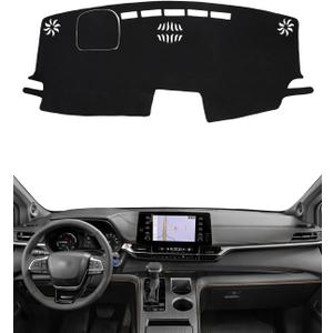 Dash Cover for Toyota Sienna 2021-2025 Accessories Black Flannel Dashboard Cover Mat Car Dashboard UV Sun Protection