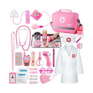 Sundaymot Doctor Kit for Girls, 34 Pcs Doctor kit for Toddlers 3-5 with Medical Storage Bag & Real Stethoscope Pretend Play Doctor Set, Doctor Play Gift for Kids Toddlers Role Play