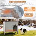 Waterproof Dog House for Outdoor Indoor,Durable Plastic Dog House with Warm Mat Side Window Elevated Floor, Easy to Assemble Easy to Clean((26.7" L x 26.7" W x 21.4" H) - Grey