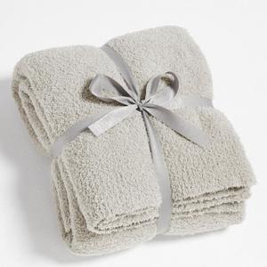 CYMULA Super Soft Knit Throw Blanket Twin Size Light Grey-Lightweight Plush Fuzzy Fluffy Warm Cozy Blankets and Throws for Sofa Bed All Season Use, 60x80 inches