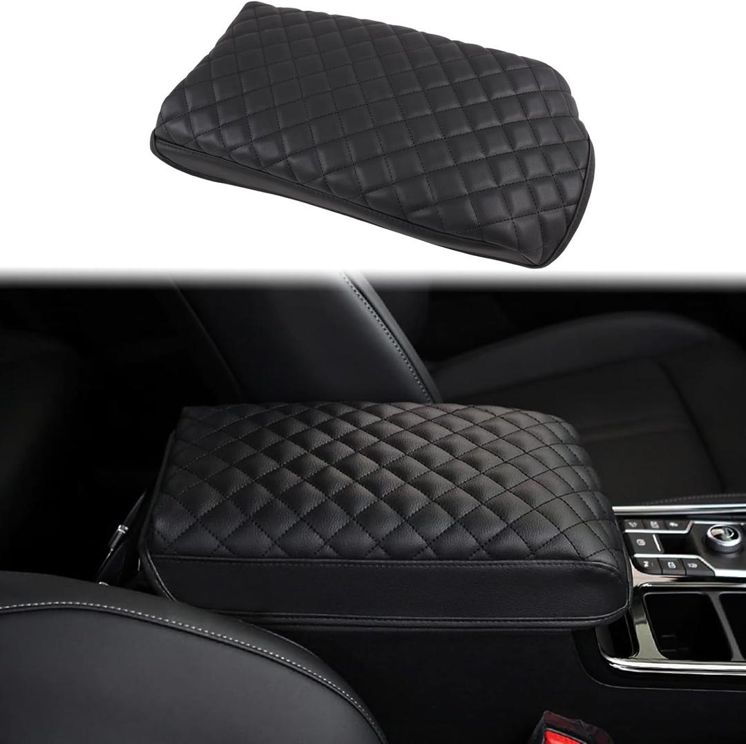 Aunginsy Car Leather Center Console Protector Cover Compatible with Kia Sorento 2021-2025 Center Console Armrest Seat Box Cover Cushion Lid Protector Pad Waterproof Anti-Scratch Interior Accessories (Black)