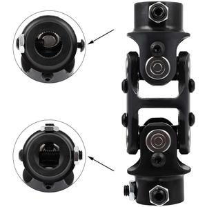SCITOO U-Joint Steering 3/4" DD x 3/4"-36 Spline Double Steering Shaft U Joint Coupler Black Universal Coupling